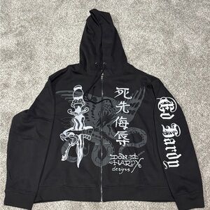 Ed Hardy Black Zip-Up Jacket